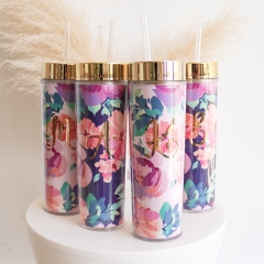 Floral Monogram Tumbler
